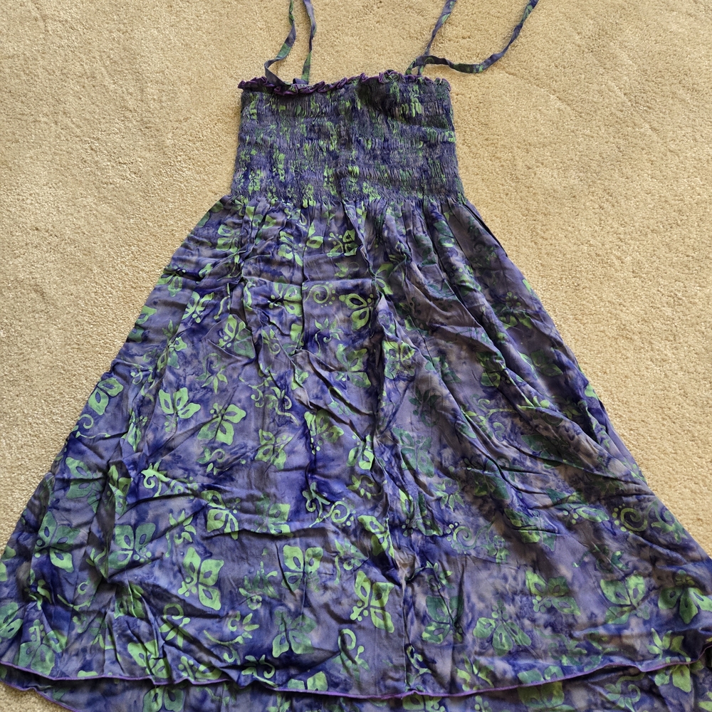 Floral Purple and Green Women's Swim Coverup